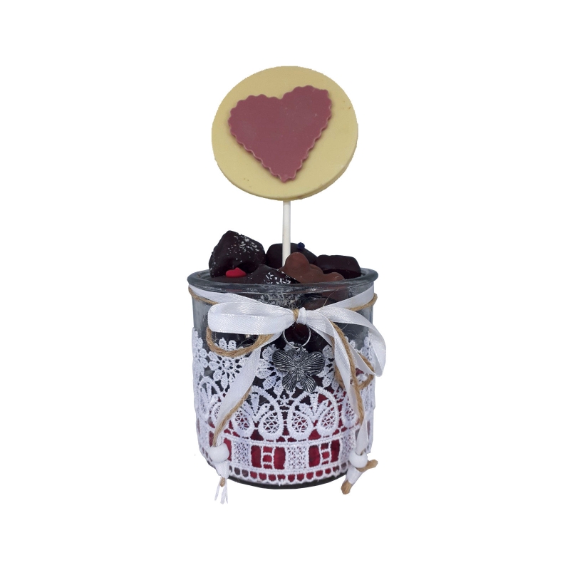 Bocal garni de bonbons de chocolat