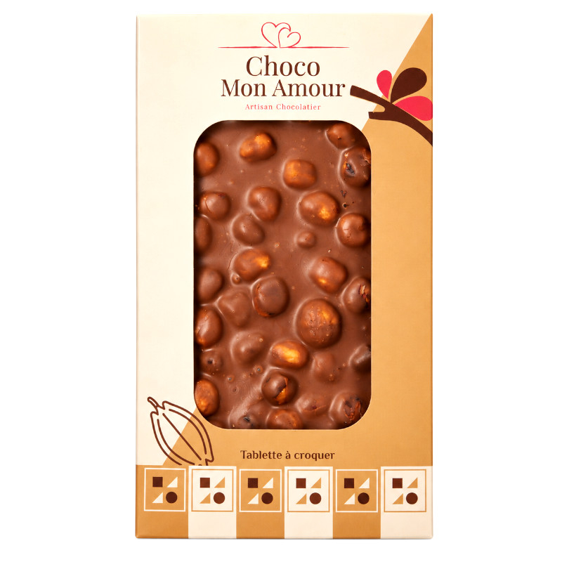 Chocolat au lait aux noisettes entières