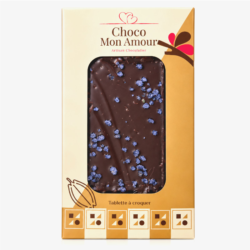 Tablette chocolat noir a la violette 