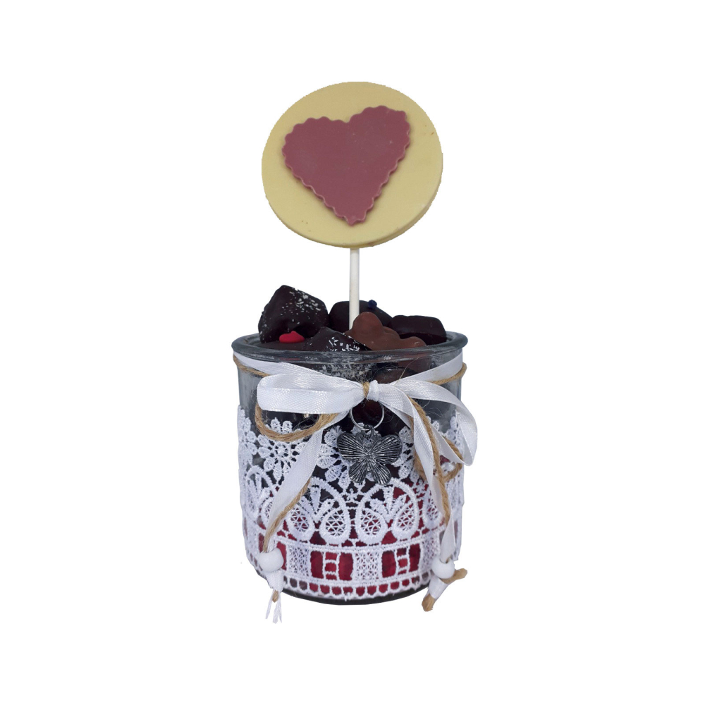 Bocal garni de bonbons de chocolat