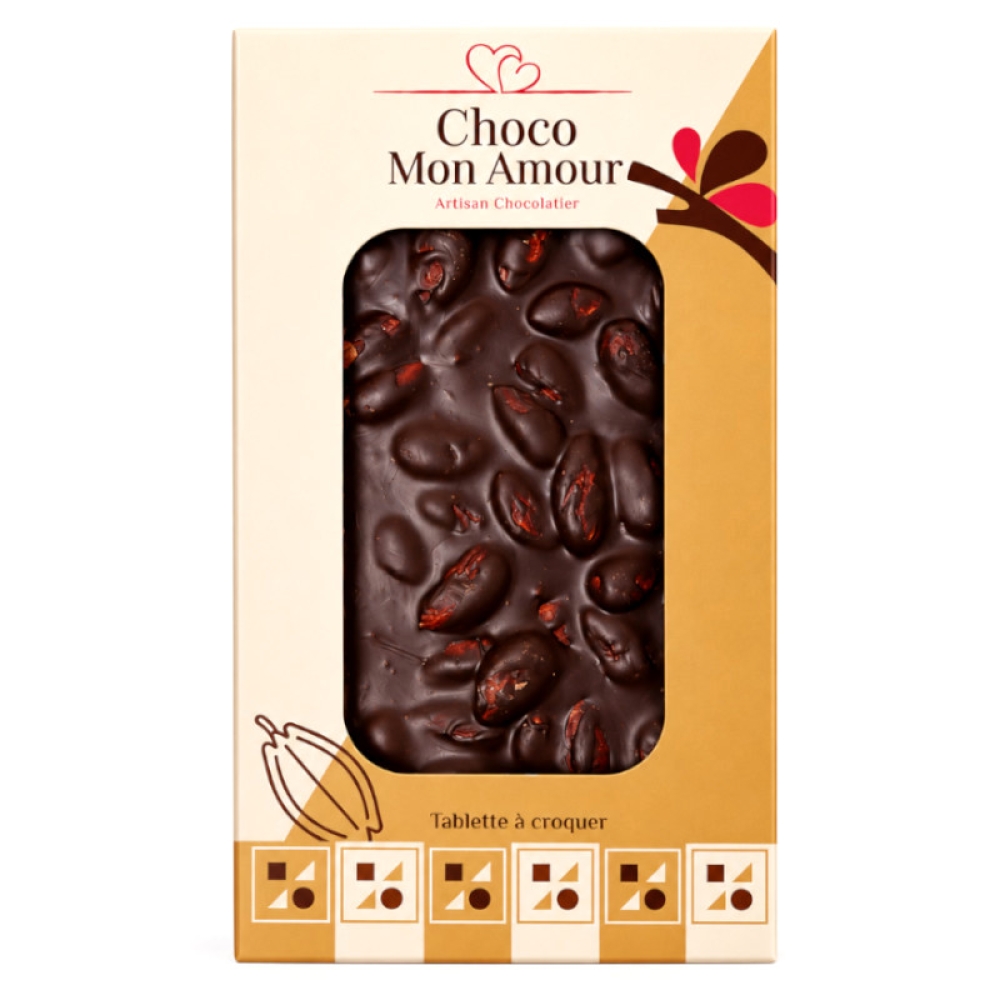 Tablette chocolat noir et amandes entières
