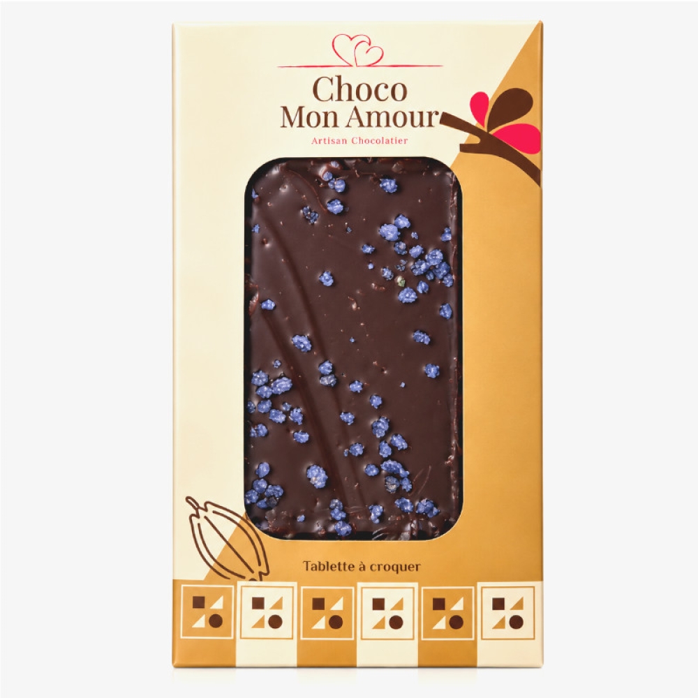 Tablette chocolat noir a la violette 