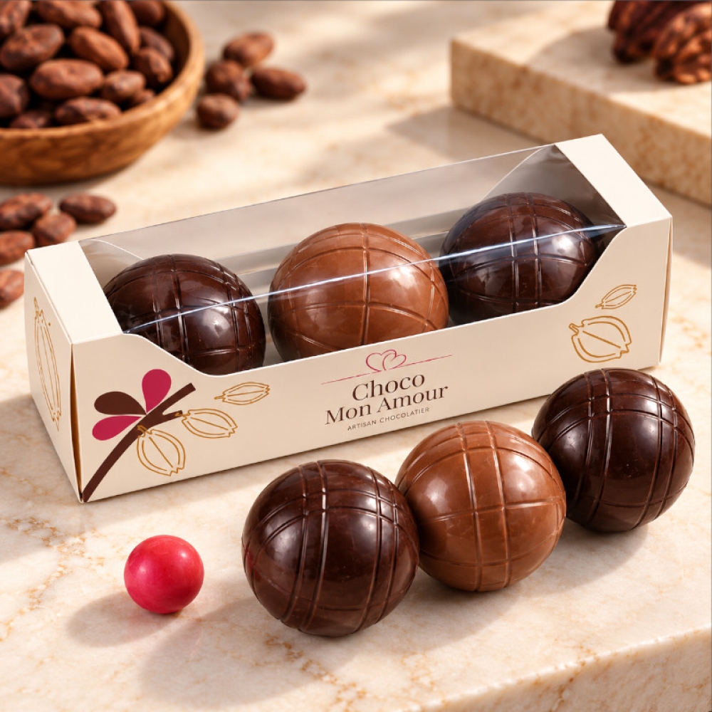 Boules de pétanque en chocolat