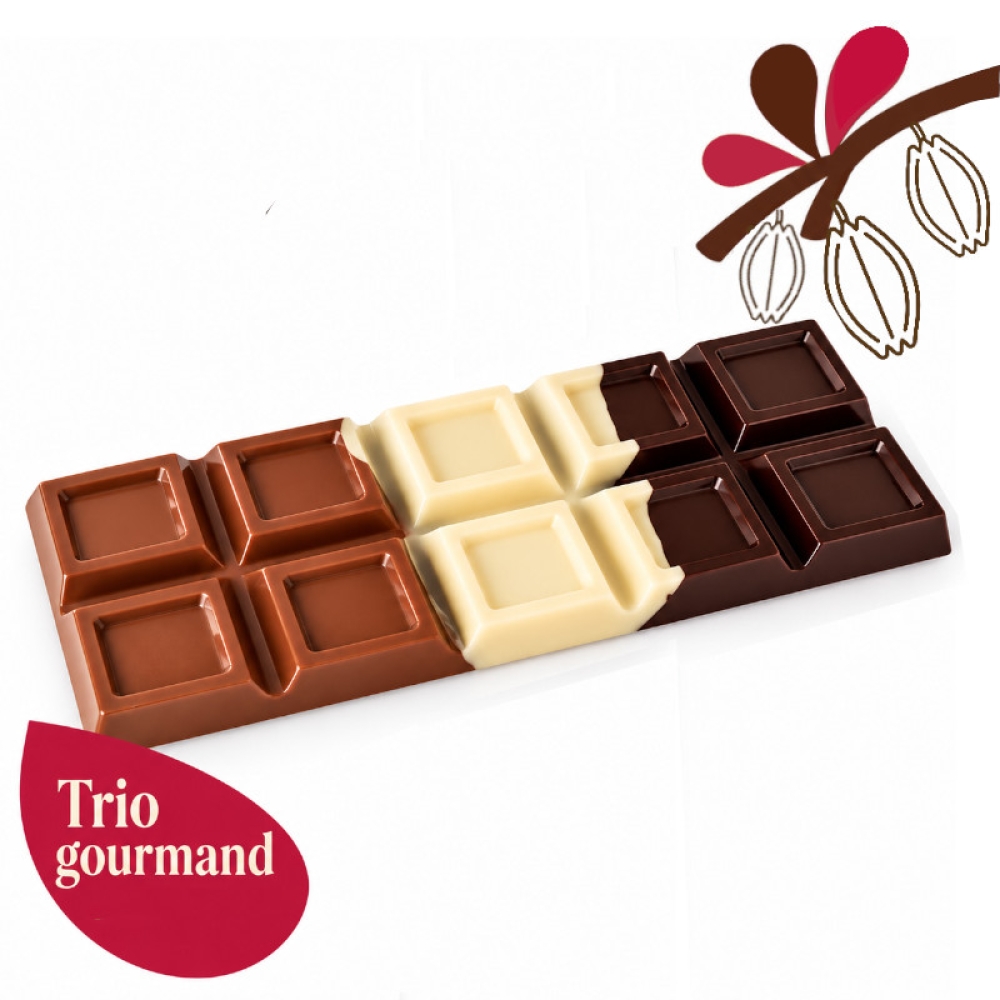 Tablette géante 3 chocolats