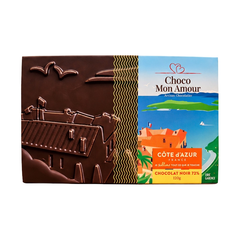 Plaque Côte d'Azur en chocolat noir